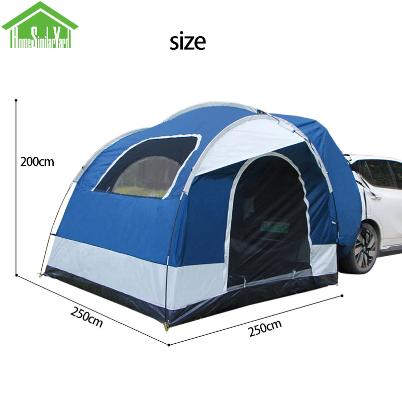 Cheap Goat Tents Outdoor Camping 210D Oxford Tents Car Trail Rear Trunk Tent Hiking 4Person Sunshade Waterproof Tent Road Trip for Vehicle Awning   